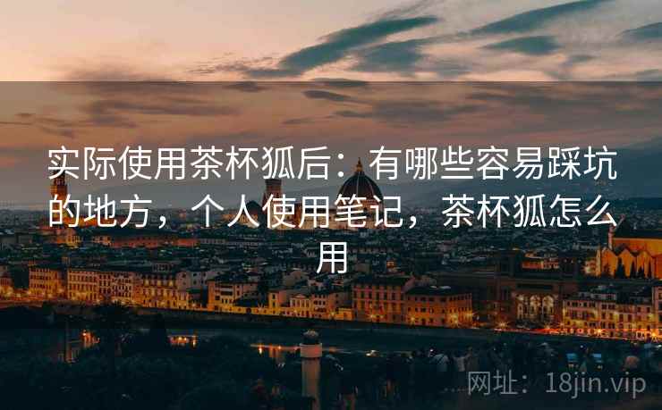 实际使用茶杯狐后：有哪些容易踩坑的地方，个人使用笔记，茶杯狐怎么用