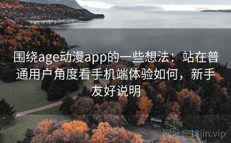 围绕age动漫app的一些想法：站在普通用户角度看手机端体验如何，新手友好说明