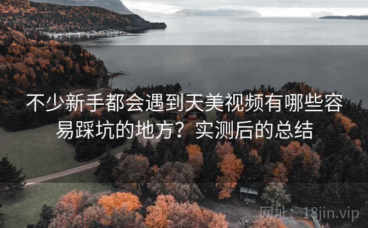 不少新手都会遇到天美视频有哪些容易踩坑的地方？实测后的总结