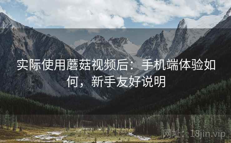实际使用蘑菇视频后：手机端体验如何，新手友好说明