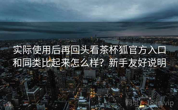 实际使用后再回头看茶杯狐官方入口和同类比起来怎么样？新手友好说明